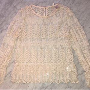 Divided by H&M || White Long Sleeve Lace Top